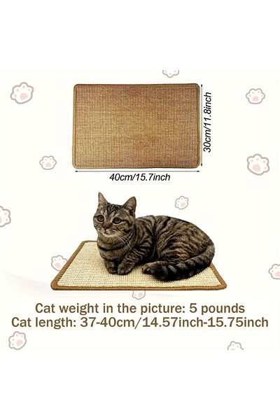 Choice M 30X40cm Random color 1pc Cat Scratching Mat, Natural Sisal Cat Scratching Pad, Wear resistant Cat