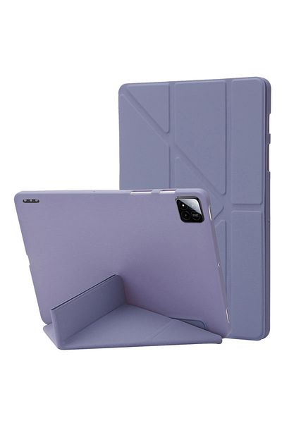 Choice جراب Xiaomi Pad 7 مقاس 11.2 بوصة، لون رمادي لافندر، غطاء خلفي ناعم من مادة TPU، ذكي فوليو، مقاس 11.2 بوصة