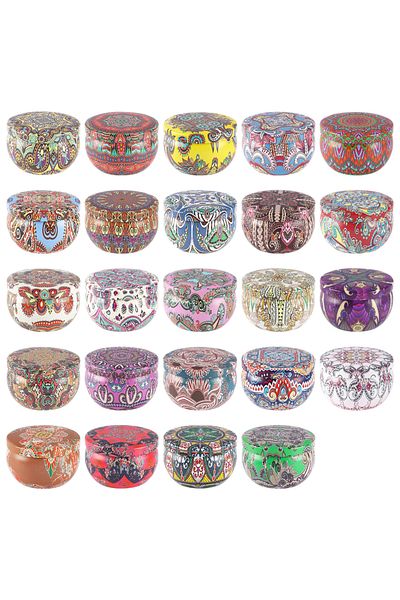 Choice MULTI 24 Pcs 1.57* 2.36inch (about 4* 6cm) Leg Style Round Metal Empty Jar with Lid, Candle Containe