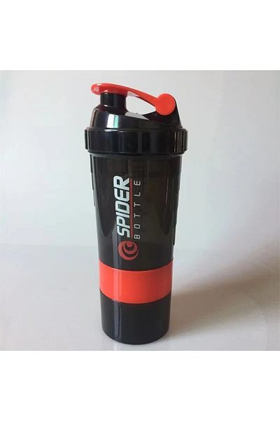 Choice red 501-600ml 3 Layer Shake Cup Protein Powder Stirring Cup Fitness Sports Milk Shake Cup Gift Large