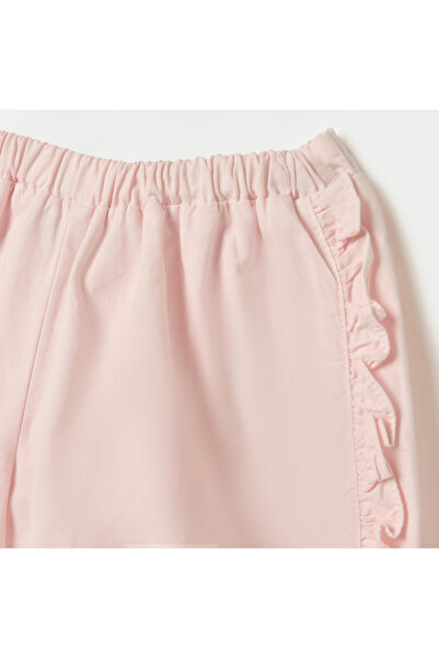 Juniors Solid Shorts With Ruffle Detail And Elasticated Waistband