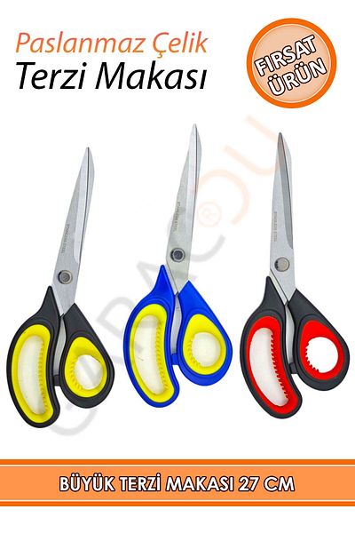 garaccu Stainless Steel Large Size Sharp Tailor Scissors 26,50 cm 1 Piece - Color May Vary
