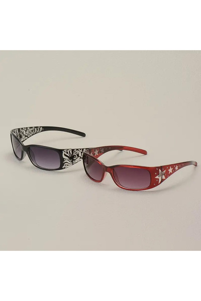 Choice C3 2PCS Retro Style Pattern Star Decoration Y2K fashion Women's Sungla...