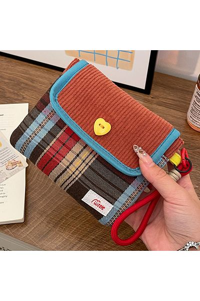 Choice red Contrast Color Data Cables Organizer Sanitary Pads Bag Large Capacity Cosmetic Bag Multipurpose