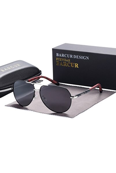 Choice Silver Gray BARCUR Vintage Sunglasses Men Polarized Coating Classic Su...