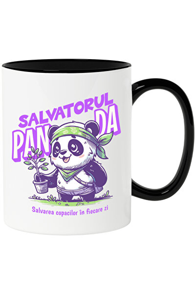 StoryGift Romania Cana Salvator Urs Panda Ecologie Poluare, 330ml, Ceramica C...