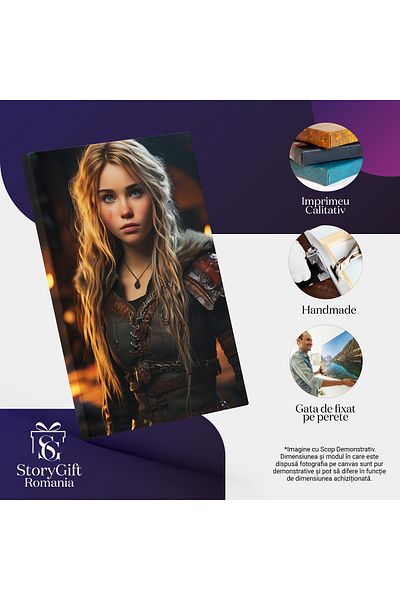 StoryGift Romania Canvas Painting 100 x 70CM Portrait of the character Astrid from the movie How to Train Your Dragon, STG