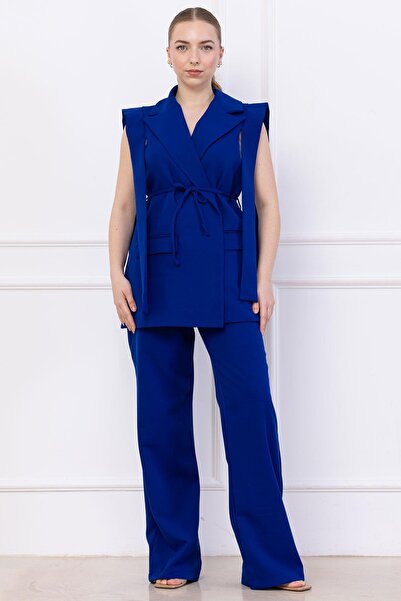 SENSTIL بدلة سترة مربوطة ساكس أزرق SS2750