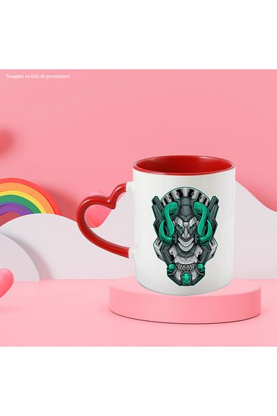 StoryGift Romania Mug With Taurus, Robot, Mecha, Cables, Crystals, SF, Multicolor 330 ml, Ceramic c, With, STG.