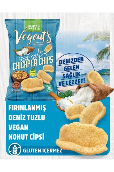 Healthy Life Vegeat’s Fırınlanmış Deniz Tuzlu Nohut Cipsi (50GR) * 3ADET