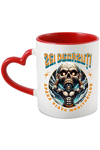 StoryGift Romania Cana Om Viking Ce Ridica Un Craniu Zei Decăzuți. Apără Viața Muritorilor, 330ml,, Cu Maner Inim Stg