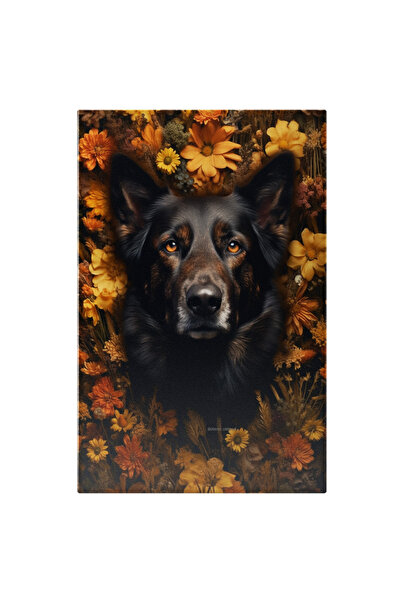 StoryGift Romania Tablou Canvas: Caine Inconjurat De Flori - Ascultator Pictu...