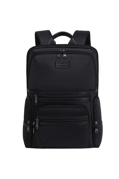 JOLAR. Slim Backpack for 15.6" Laptop with USB Type-C Port, Made of Scratch-Resistant Material,