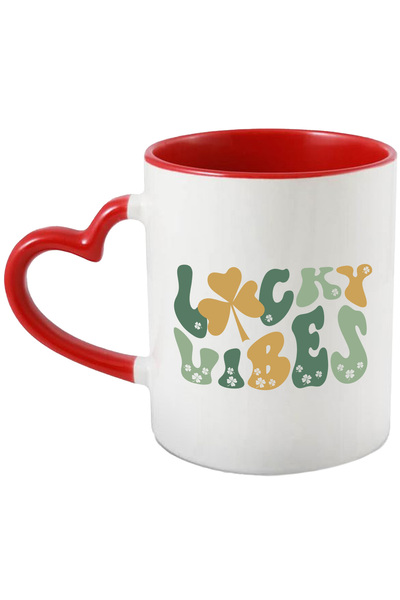 StoryGift Romania Cana Cu Trifoi Cu Patru Foi Si Textul In Engleza "lucky Vib...