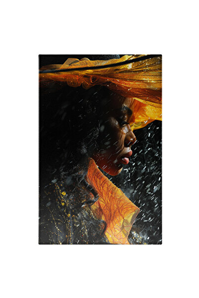 StoryGift Romania Tablou Canvas: Portret Lateral Femeie În Negru Și Detalii V...