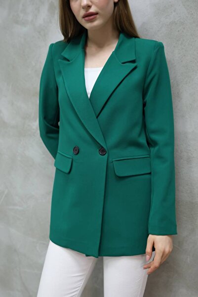 ZF BUTİK Women's Single Button Blazer Jacket