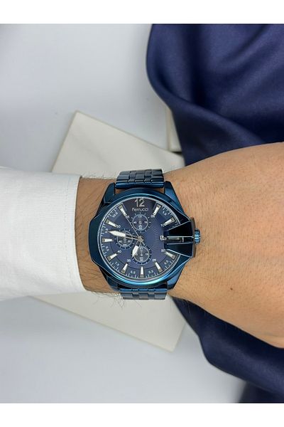 Ferrucci Blue Sport Design Steel Cord Ferrucci Men Wrist Watch