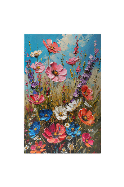 StoryGift Romania Tablou Canvas Un Lan De Flori Proaspete Si Colorate Cu Un C...