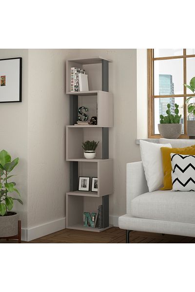 Mourah Home وحدة عرض مكتبة بيري الحديثة باللون الرمادي الموكا