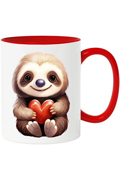 StoryGift Romania Cana cu un Sloth/lenes care tine o inima in brate | ilustra...