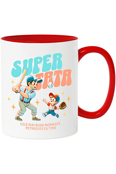 StoryGift Romania Cana Cu Tata Si Fiu Jucand Baseball Sport Text Super Tata C...
