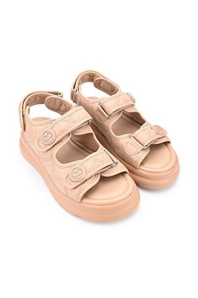 Tmall Women's sandals, With platform, Made of eco-leather, SA46, Khaki