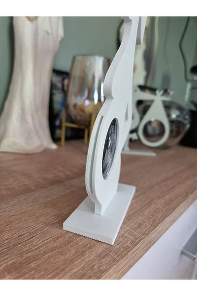 ERT06 Pregnant Woman Figured Ultrasound Frame - 24 cm - White Decorative Stand
