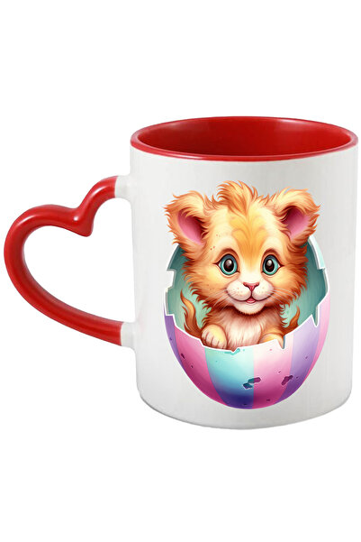 StoryGift Romania Cana Cu Un Pui De Leu Care Iese Dintr-un Ou Spart | Ilustra...