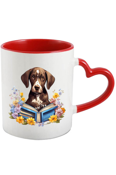 StoryGift Romania Cana cu un catel care se uita surpins | tine o carte deschi...