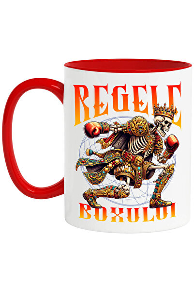 StoryGift Romania Cana Cu Schelete Uman Regal Jucator De Sport Box Contact Motivational Regele Box, Cu Maner Rosu Stg