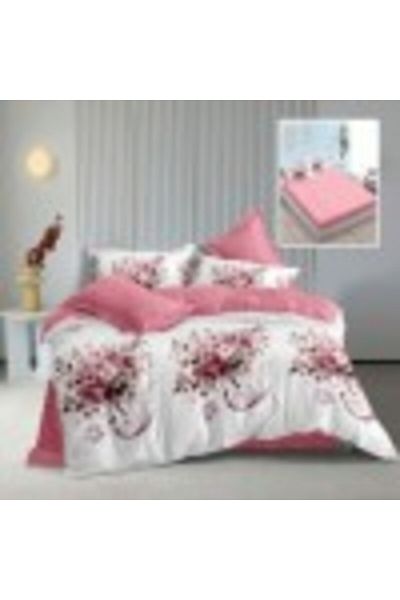 Pucioasa Finet bed linen with elastic, duvet cover 200x220cm, 6 pieces, pink petals