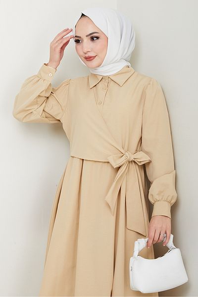 Bestenur Φόρεμα Reyel Cross Tie 1464 - Πέτρα