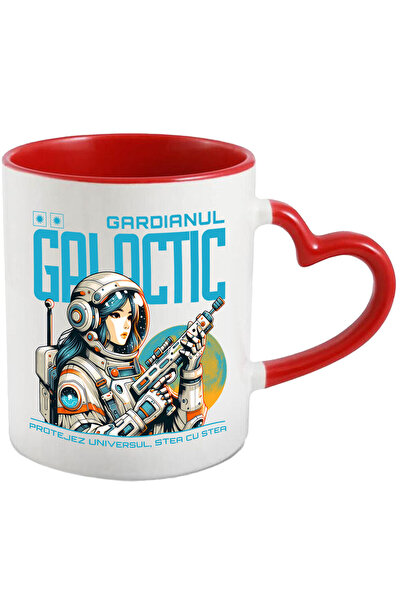 StoryGift Romania Cana Cu Fata In Costum Spatial Cu Arma Text Gardianul Galac...