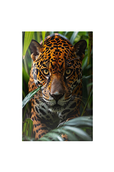 StoryGift Romania Tablou Canvas: Privirea Unui Leopard Dintre Frunzele Juglei...