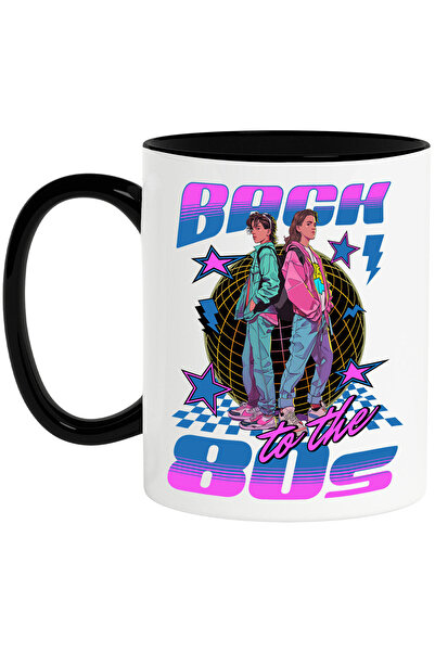 StoryGift Romania Cana Cu Cuplu Adolescenta Stil Modern In Club Text Back To The 80' , Ceramica, 3, Cu Maner Negru Stg