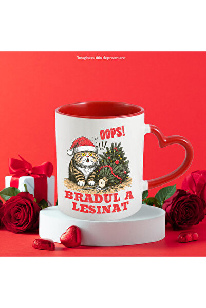 StoryGift Romania Cana Cu Pisica Grasa Cu Caciula Mos Craciun Text Haios Oops Bradul A Lesinat, Ce, Cu ,stg
