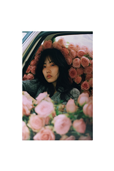 StoryGift Romania Tablou Canvas: Portret De Fata In Masina - Plina Cu Trandaf...