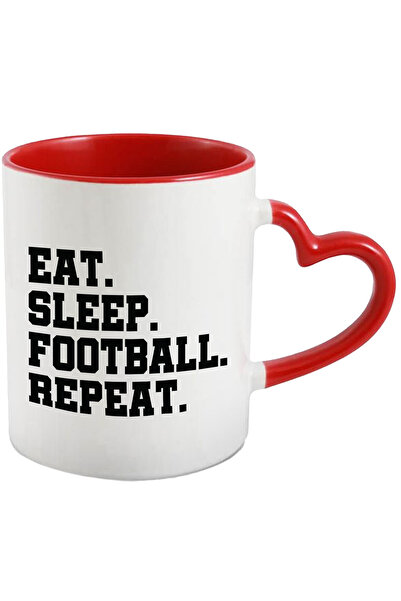 StoryGift Romania Cana Cu Textul "eat. Sleep. Football. Repeat." - Mananca Do...