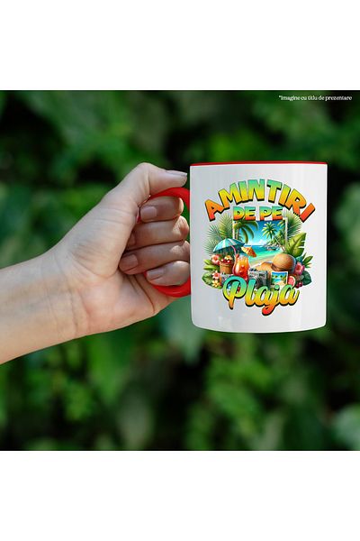 StoryGift Romania Beach Memories Mug - Sun, Photos, Cocktail, Camera, Fruit, 33, With ,STG.