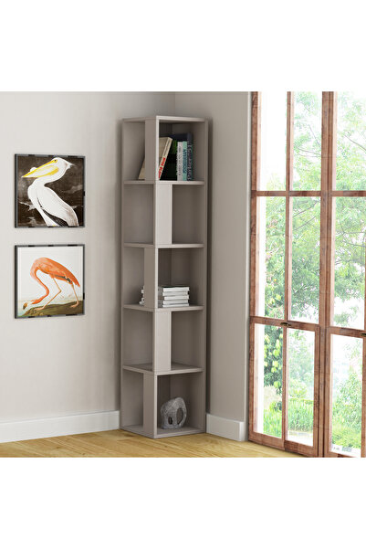 Mourah Home Piano Modern Corner Bookcase Display Unit Mocha