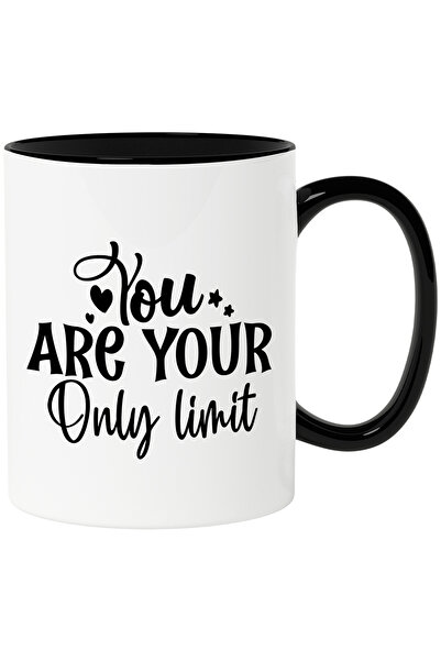 StoryGift Romania Cana Cu Mesaj Motivational "you Are Your Only Limit" - Tu Esti Singura Ta Limita, Cu Maner Negru Stg