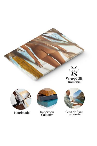 StoryGift Romania Tablou Canvas: Eleganta La Plaja - Femeie In Costum De Baie