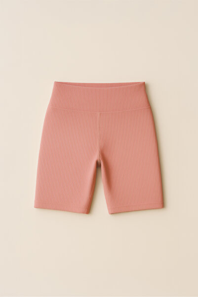 HNX Women's High Waist Tight Ripped Ribbed Short Sports Leggings | Baby Mouth