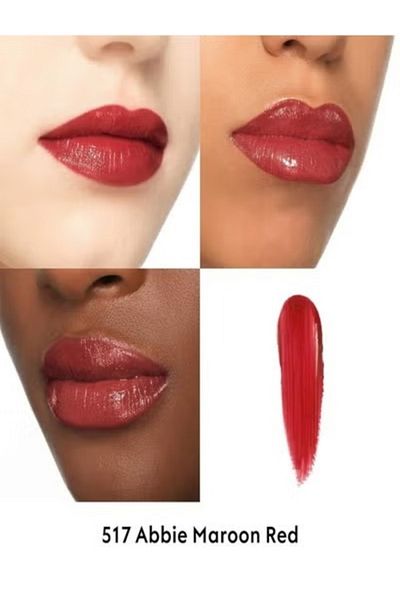 Gucci Glow & Care Shine Lipstick 517 Abbie Maroon Red - cherry red 0.06 oz/ 1.8 mL
