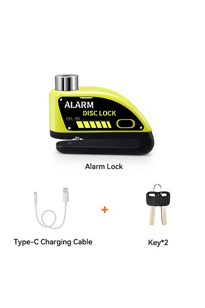 Extractme Green Motorcycle Alarm Disc Brake Lock 120db Bicycle Wheel Disk Padlock Security Anti-thef
