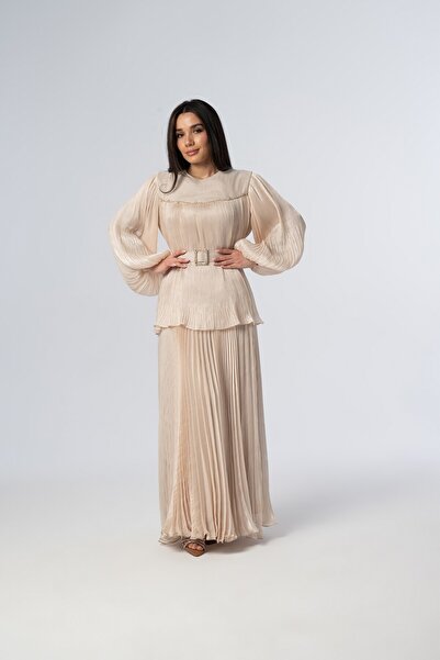 Elaris Exclusive ELARİS Piliseli Kemer Detaylı Uzun Takım