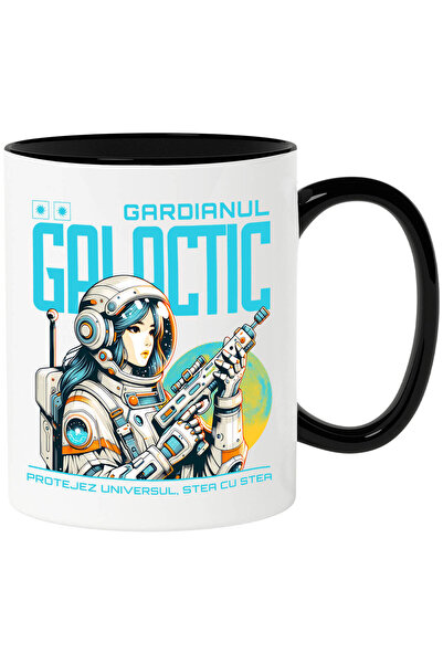 StoryGift Romania Cana Cu Fata In Costum Spatial Cu Arma Text Gardianul Galac...