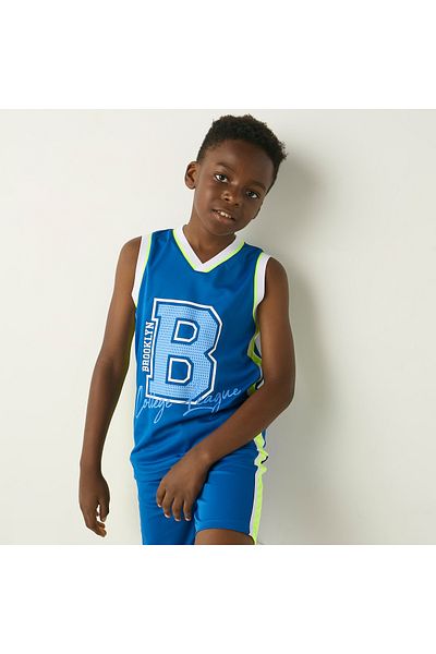 Juniors Varsity Print Sleeveless T-shirt and Shorts Set