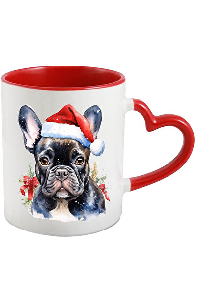 StoryGift Romania Cana Cu Caine, Bulldog, Fes, Craciun, Panglica, Creanga Bra...