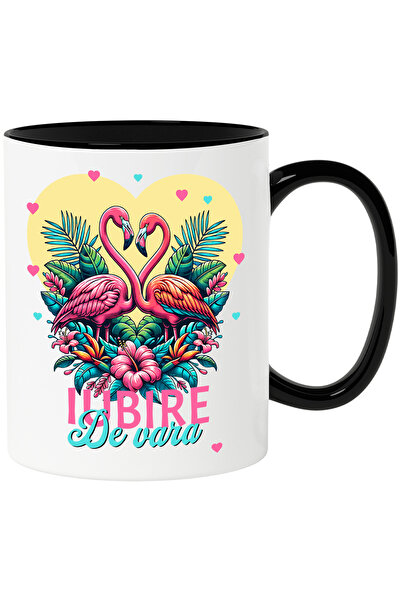 StoryGift Romania Cana pasari flamingo roz iubire dragoste de vara, 330ml, Ce...